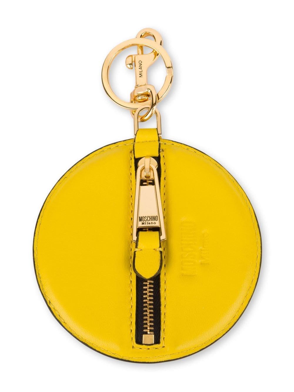 smiley-face leather keychain - 2