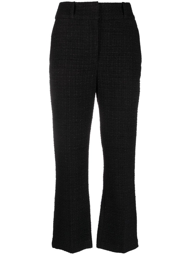 bouclÃ© straight-leg cropped trousers 1