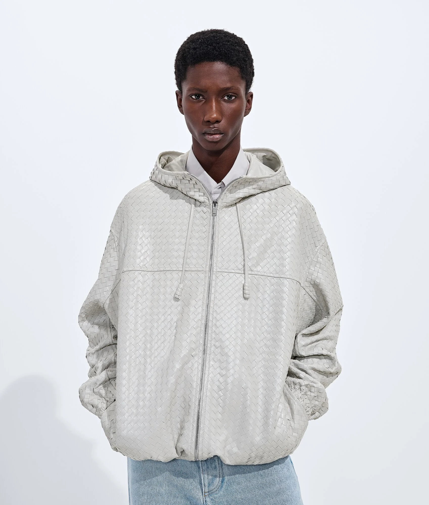 Small Intrecciato Leather Blouson - 1