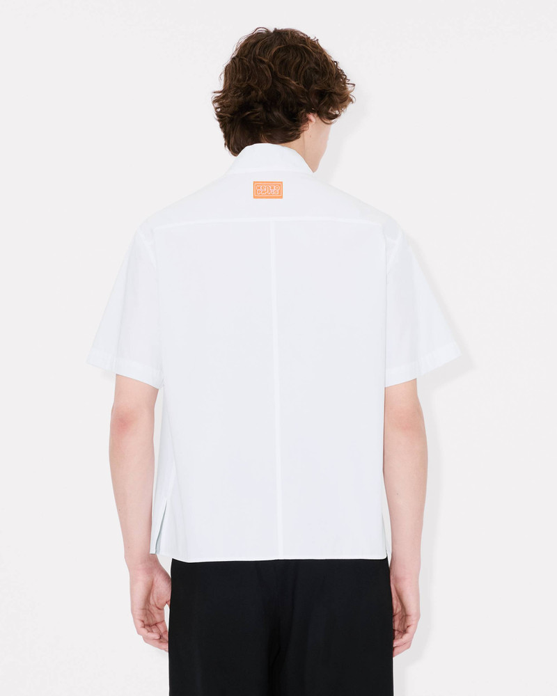 'KENZO Elephant Logo' kimono short sleeve shirt in cotton poplin 4