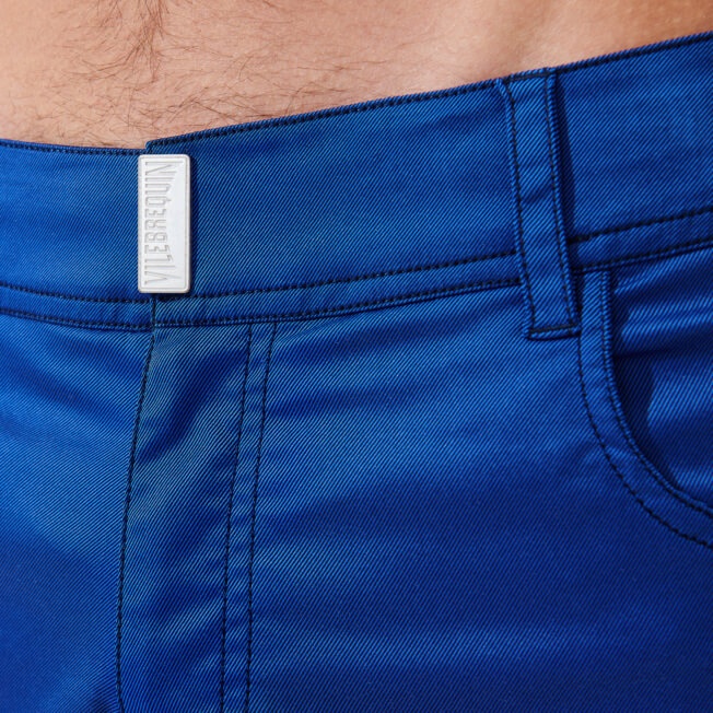 Men Swim Trunks Flat Belt Solid - 5