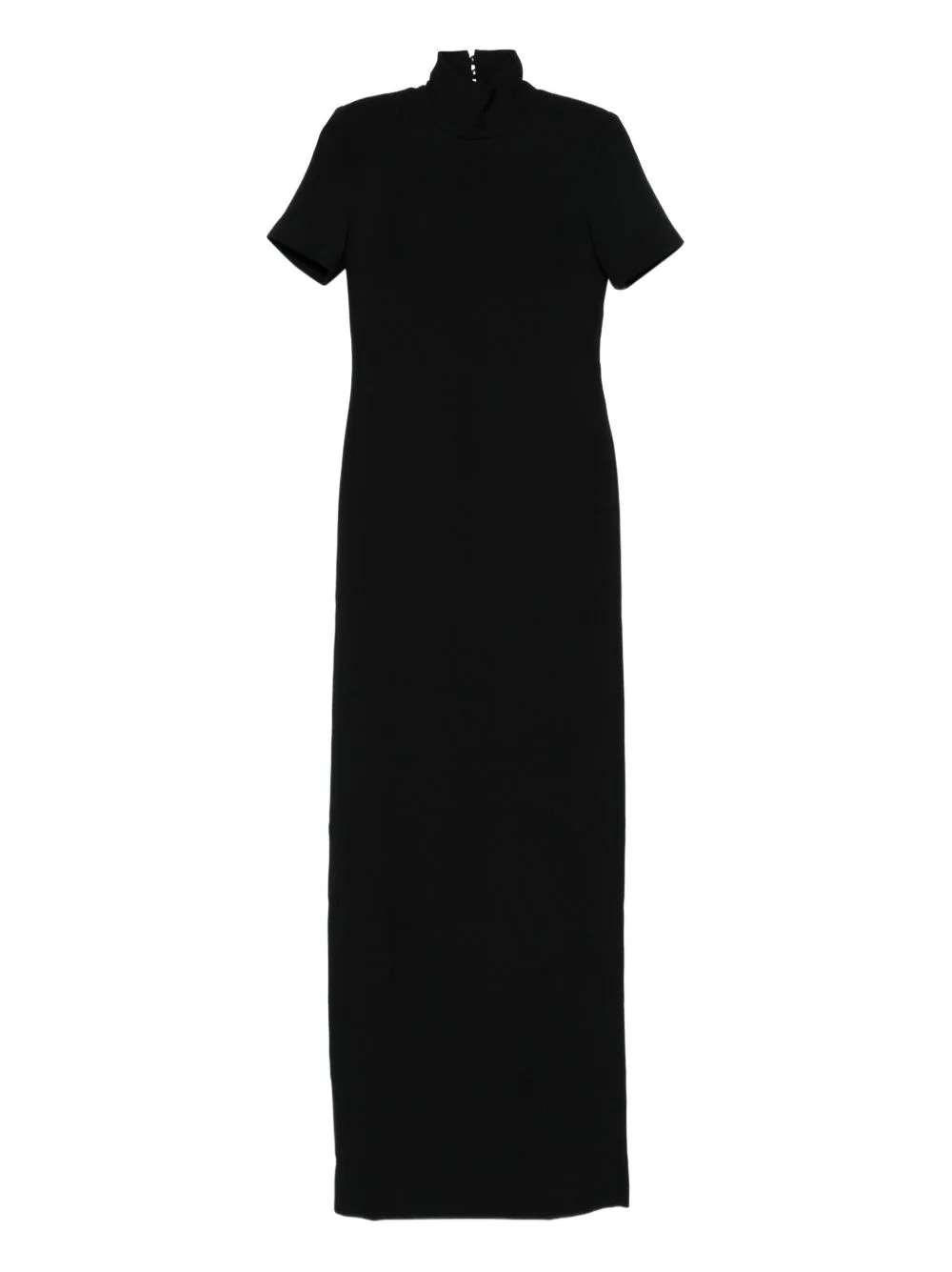 high-neck short-sleeve maxi dress - 1
