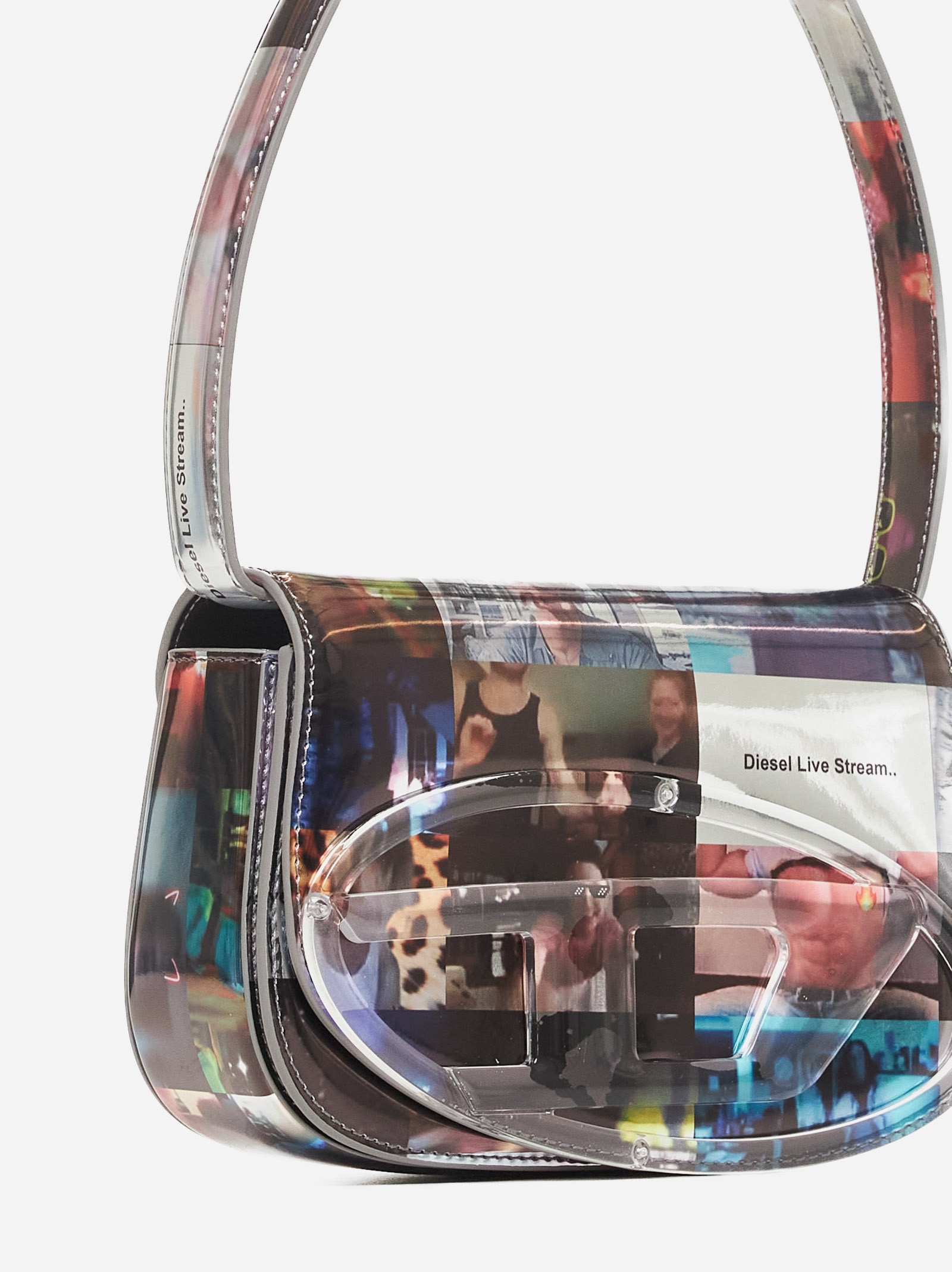 1drt-ilon print patent faux leather bag - 5