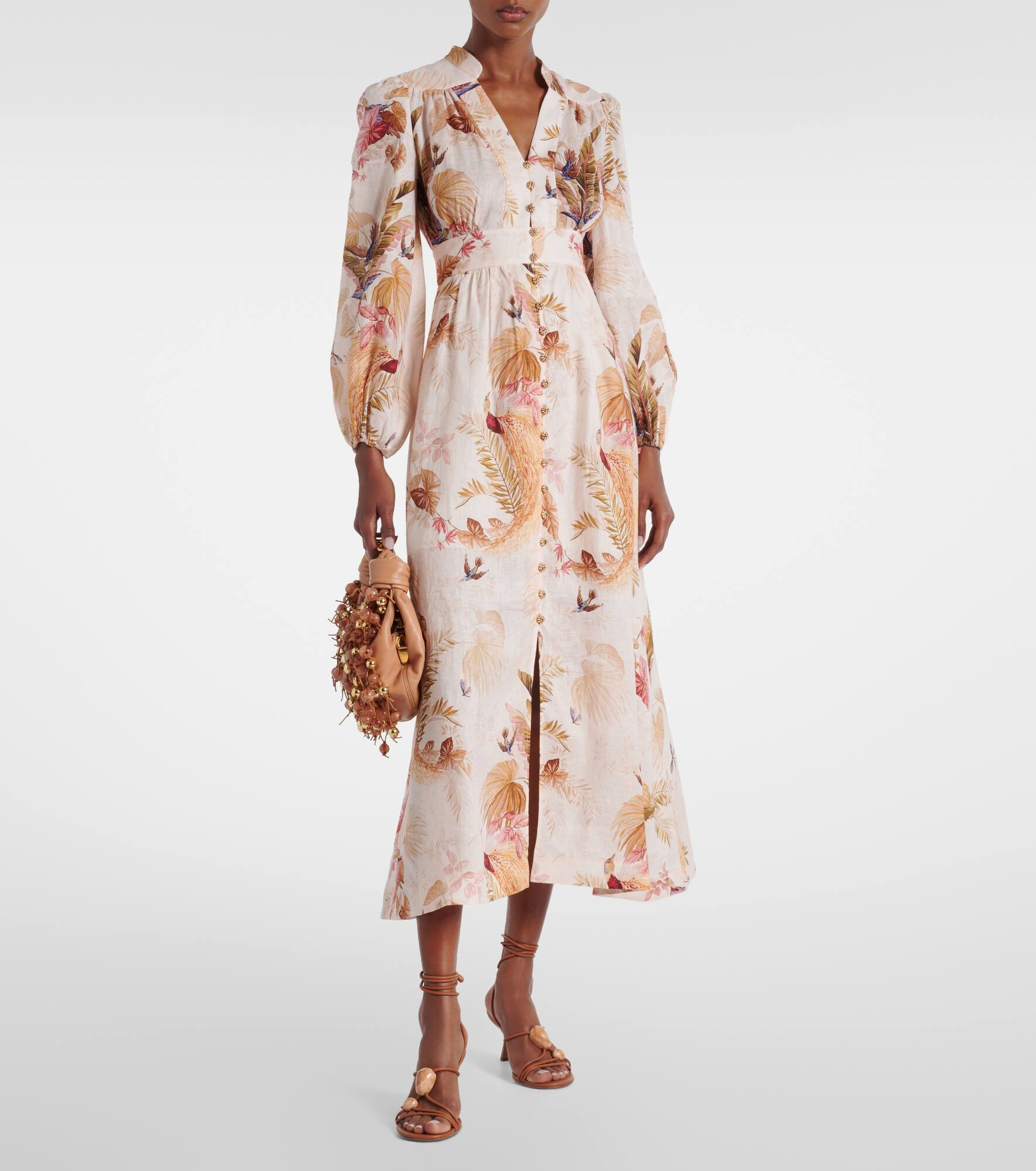 Ascension floral linen midi dress - 2