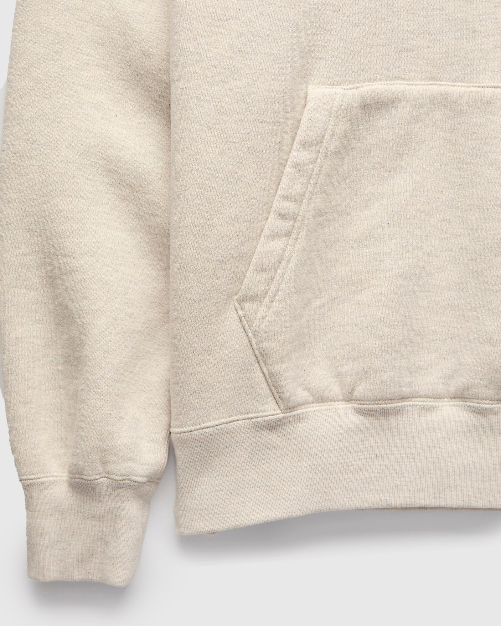 Azuma-Knit Fleece Pullover Hoodie in Oatmeal - 4