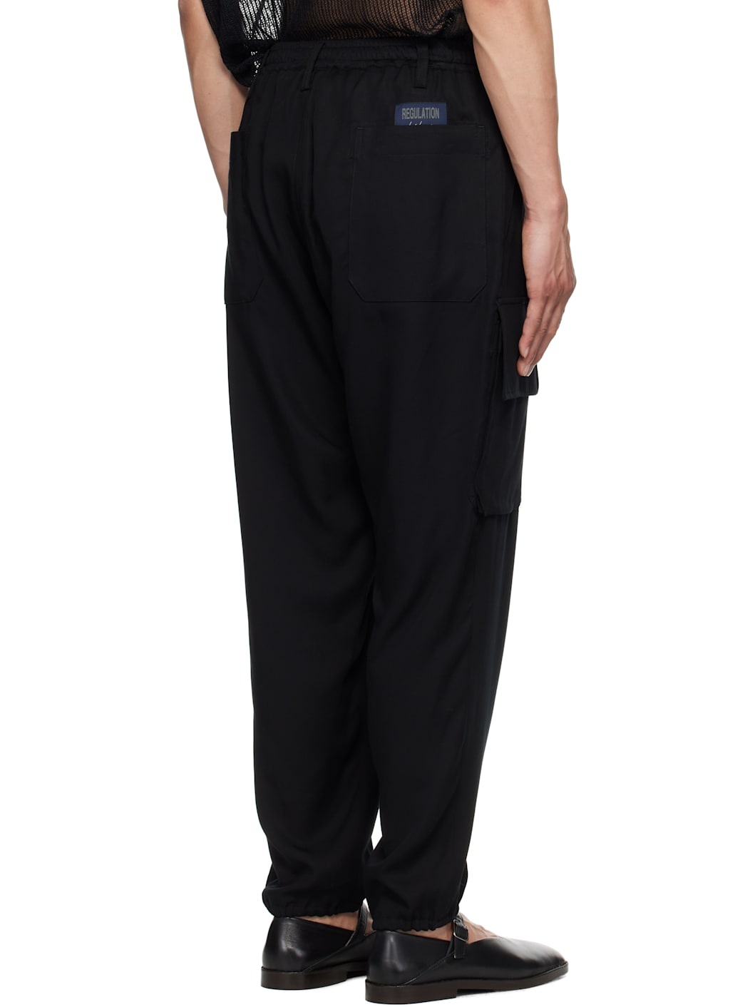 Black Rib Flap P Cargo Pants - 3