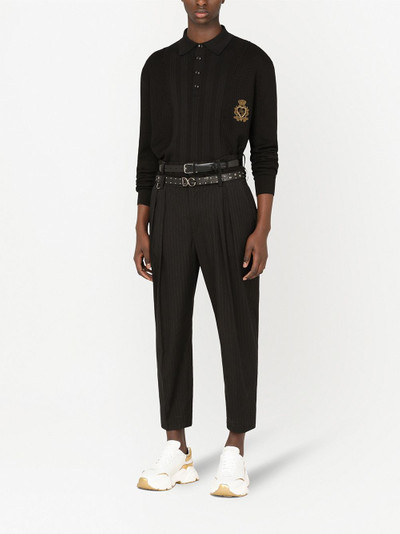 Dolce & Gabbana ribbed silk-blend polo shirt outlook