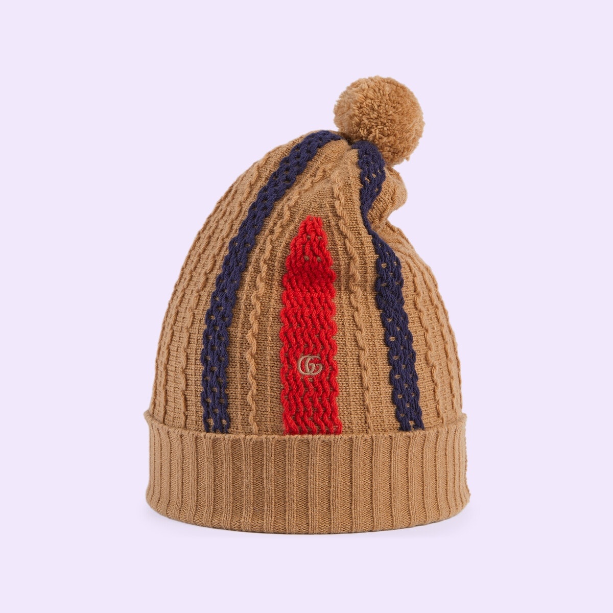 Wool knit hat with pom-pom - 2