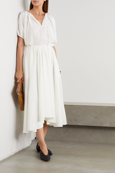 Jil Sander Asymmetric pleated voile midi skirt  outlook