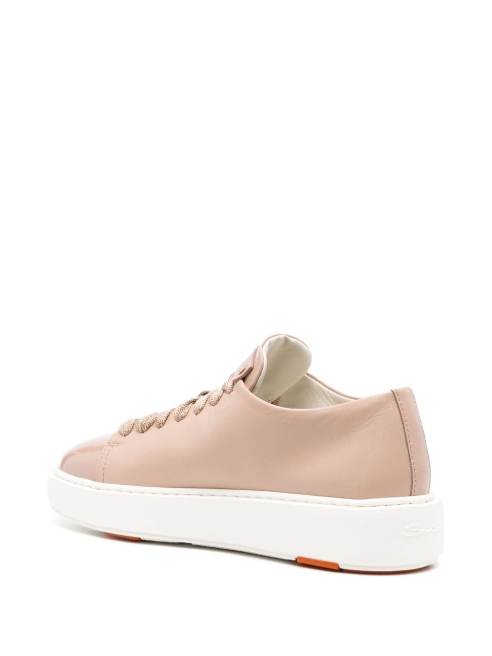 panelled leather sneakers - 3