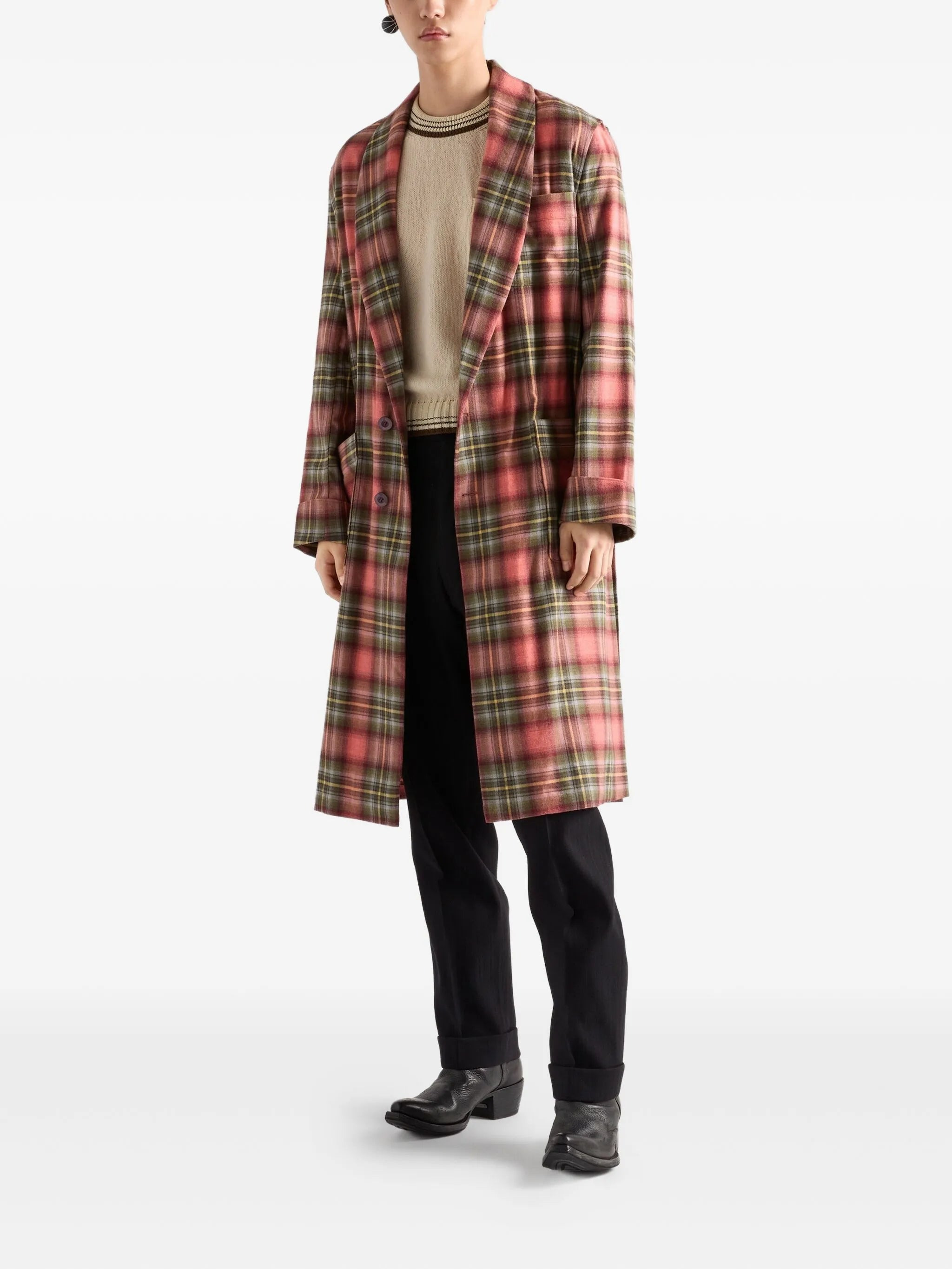cotton robe single-breasted coat - 2