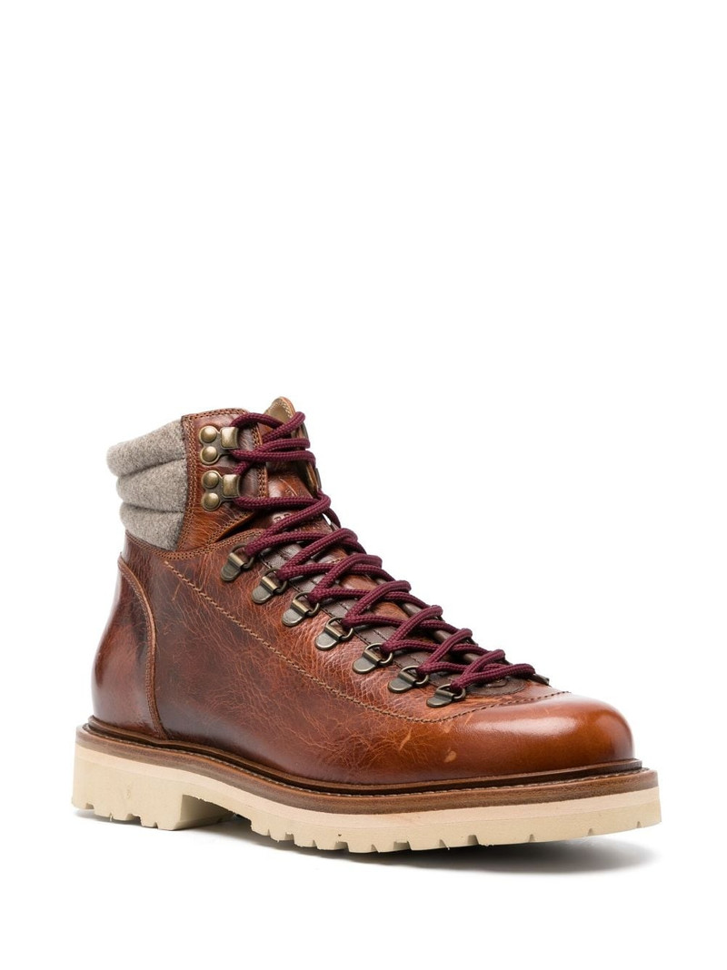 Brunello Cucinelli padded ankle lace-up boots outlook