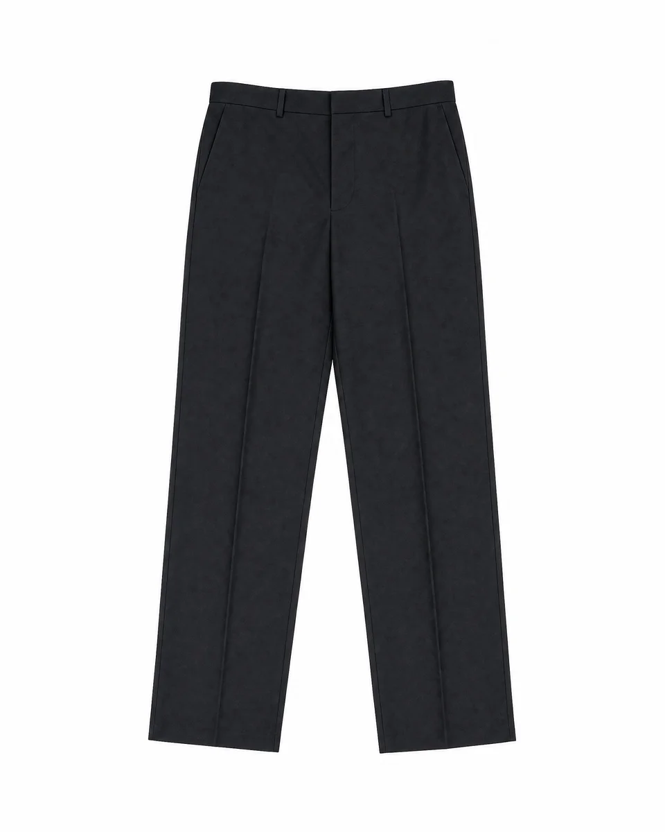 STRAIGHT-LEG SUIT PANTS IN ANTHRACITE GRAY WOOL - 1