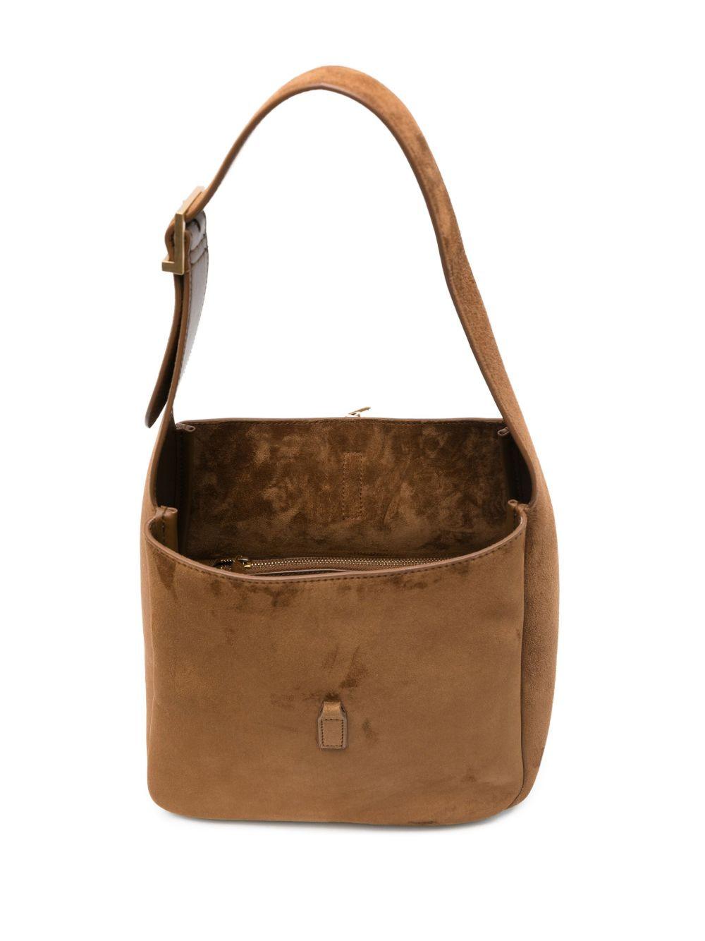 small Le 5 à 7 Supple logo-plaque suede shoulder bag - 5