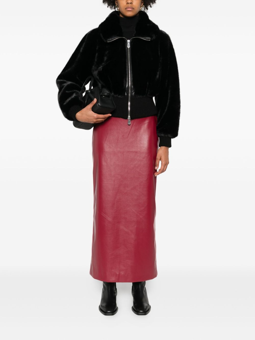ribbed zip-front jacket - 2