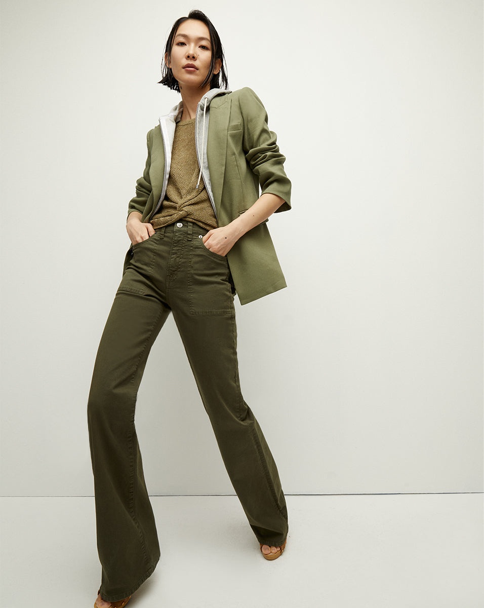 CROSBIE PATCH POCKET SLIM WIDE-LEG PANT - 4