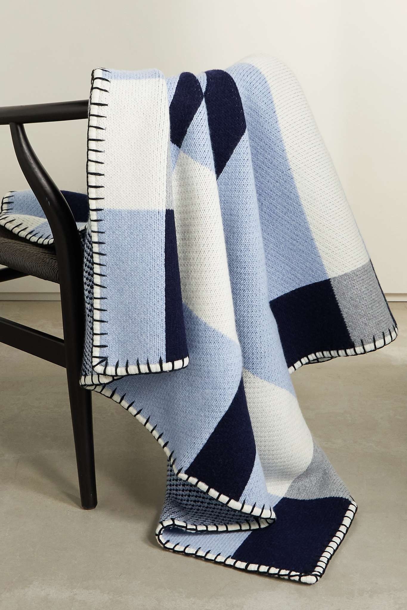 Essex checked cashmere blanket - 1