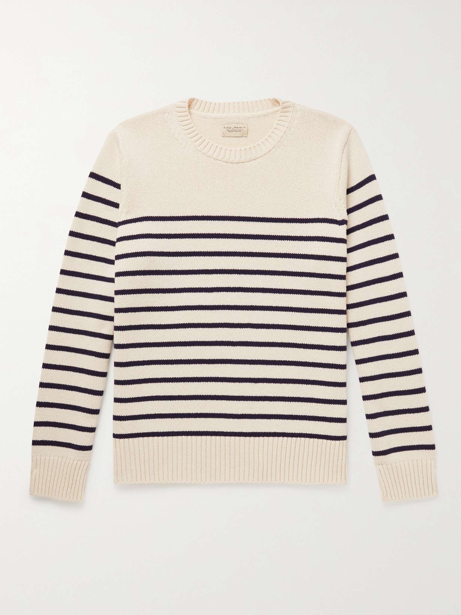 Hampus Striped Recycled Cotton-Blend Sweater - 1