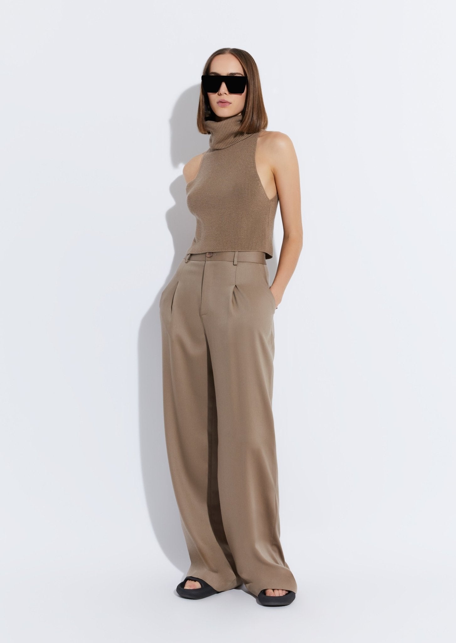 Wool Relaxed Pleated Pant - 2