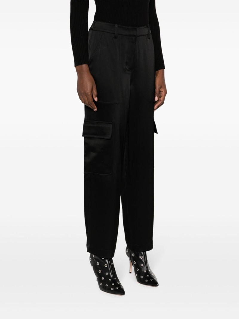 satin-finish tapered-leg trousers 3