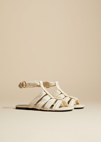 KHAITE The Perth Flat in Cream Leather outlook