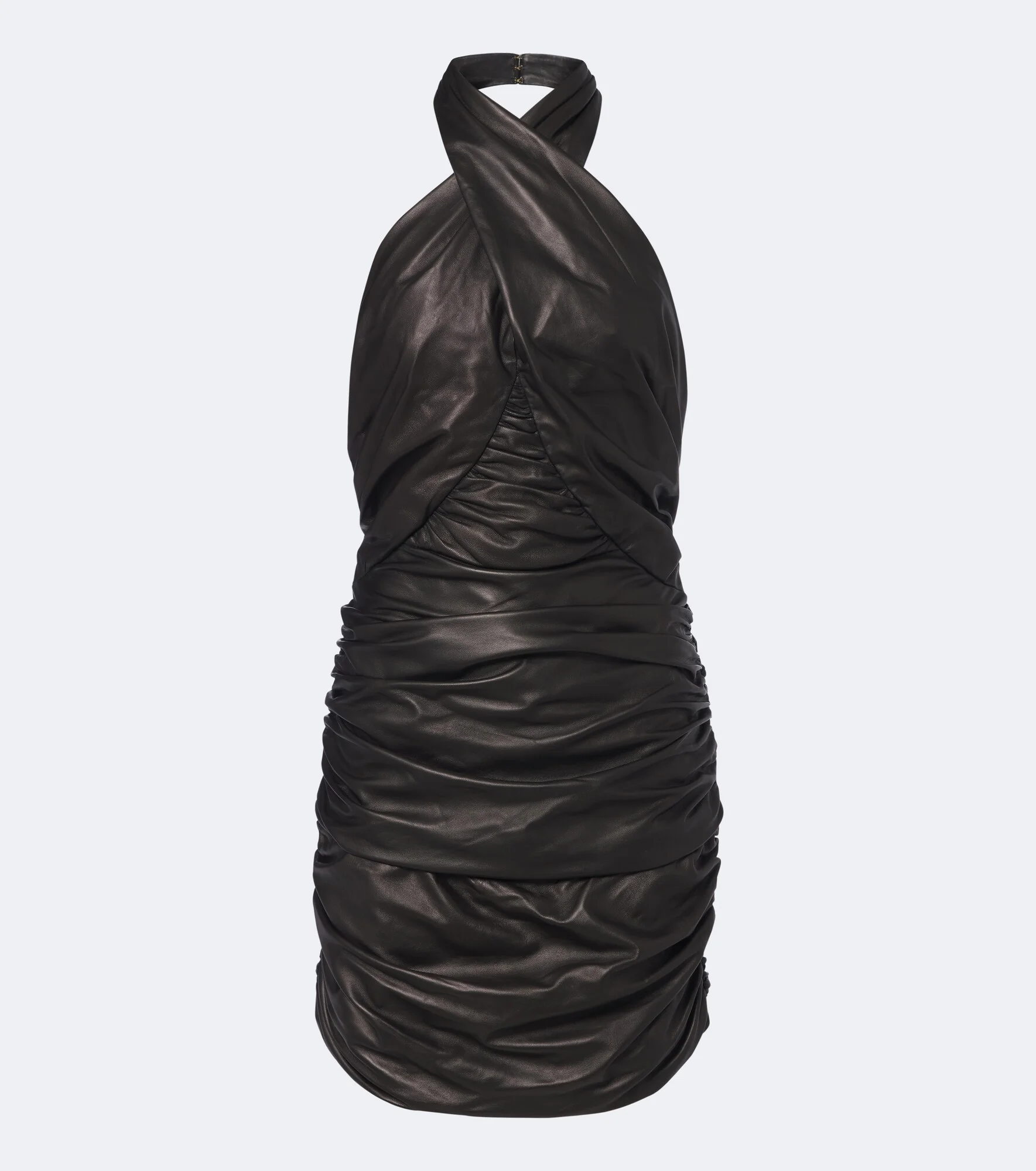 Ruched leather minidress - 1