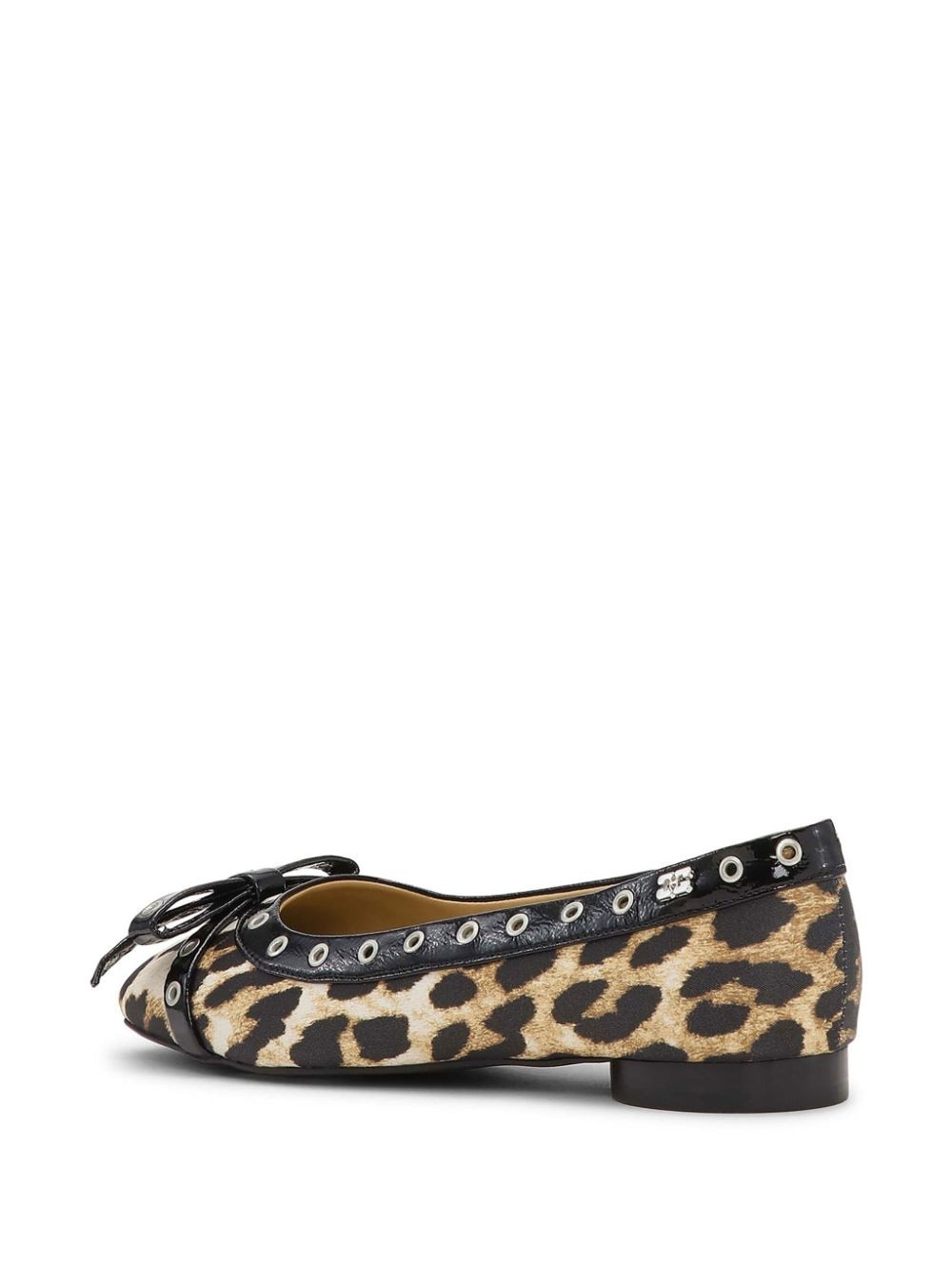 printed eyelet-detail ballet flats - 3