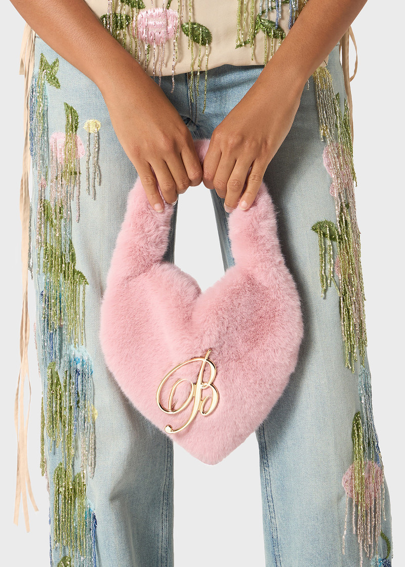 Blumarine HEART BAG IN FAUX FUR WITH B MONOGRAM PIN outlook