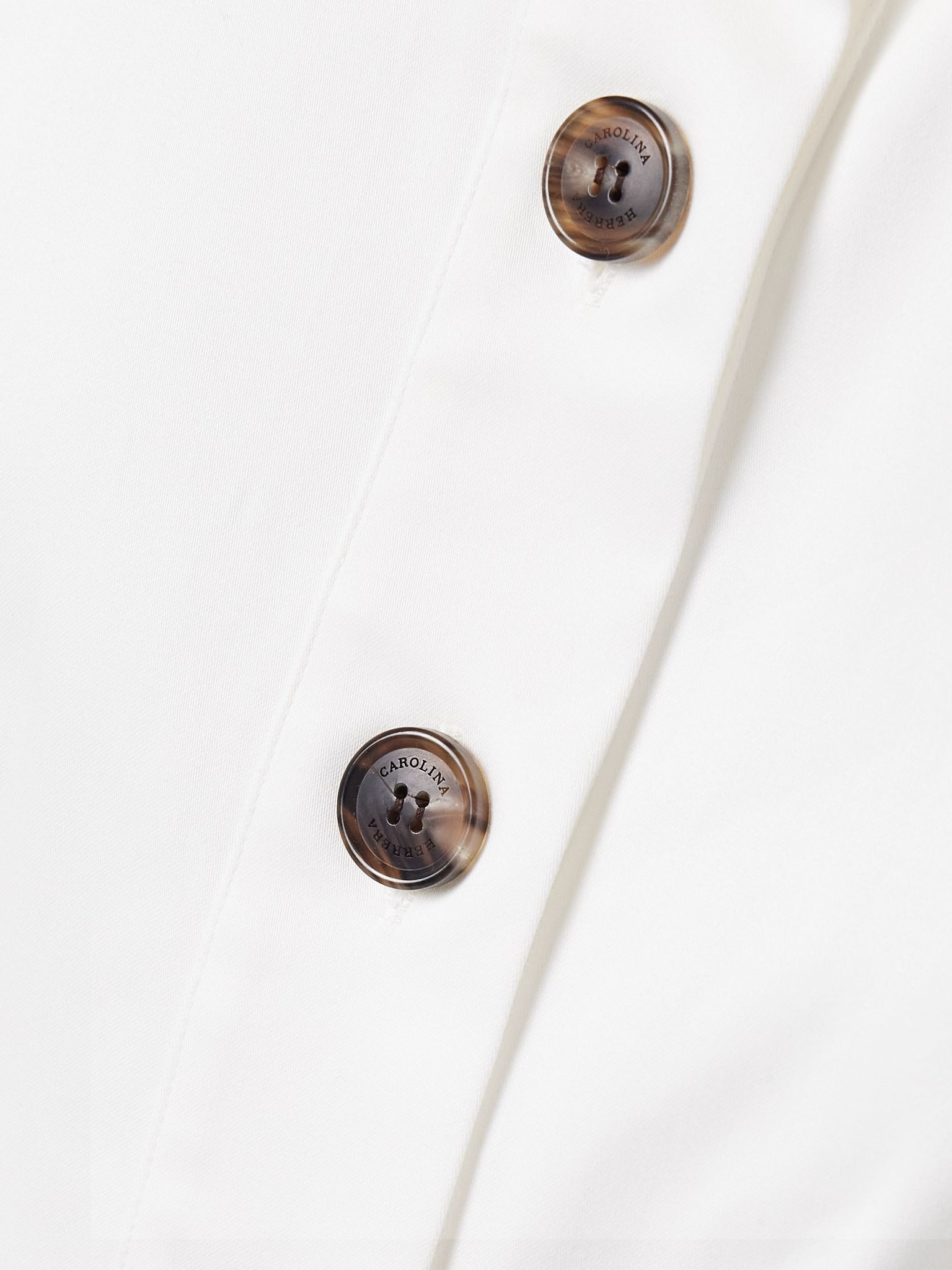 Belted cotton-blend sateen halterneck midi shirt dress White - 4
