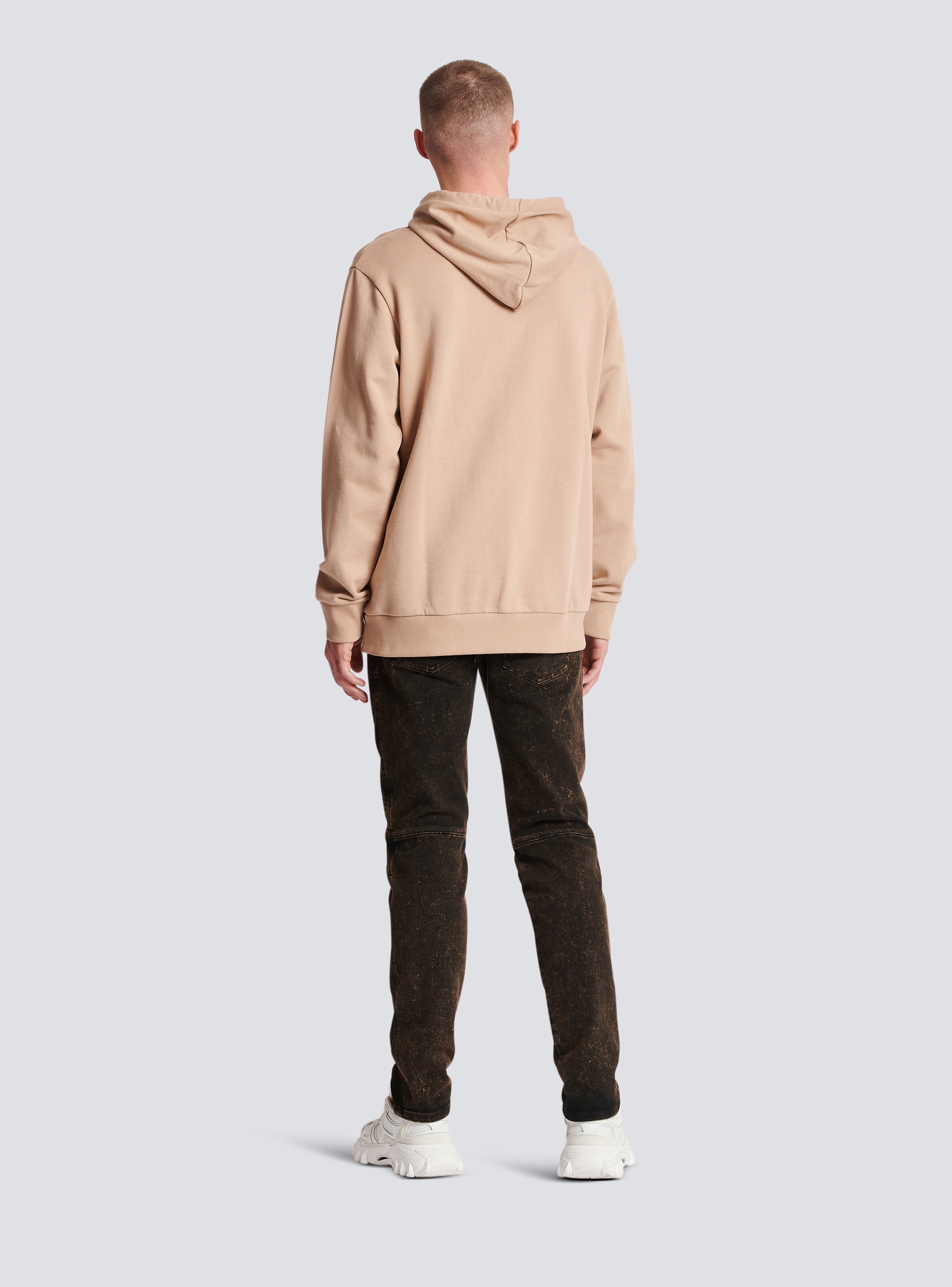 Embossed Balmain logo hoodie - 4