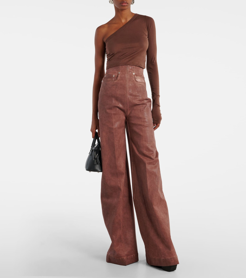 Rick Owens Dirt Cooper high-rise wide-leg jeans outlook