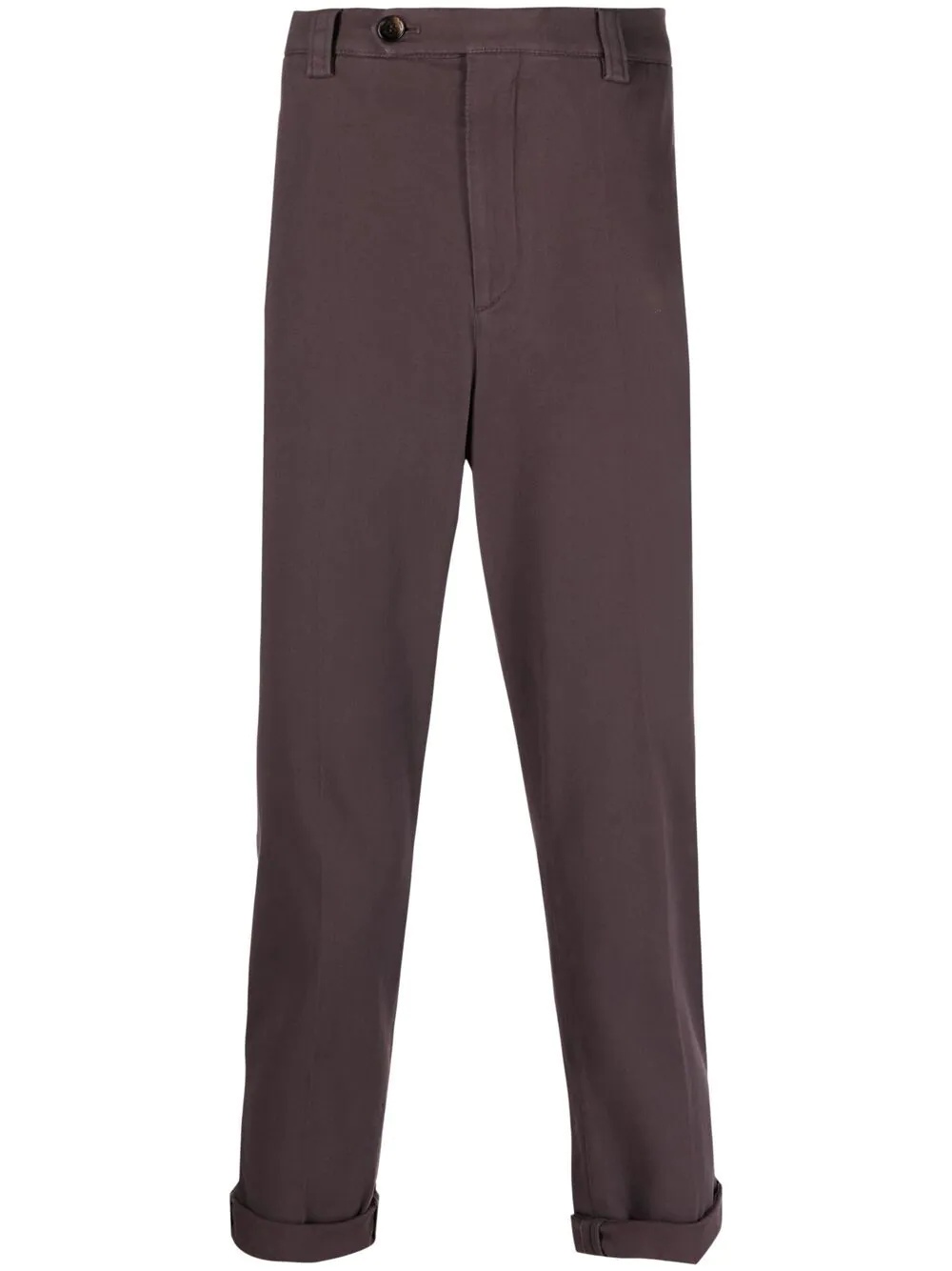 straight-leg cotton trousers - 1