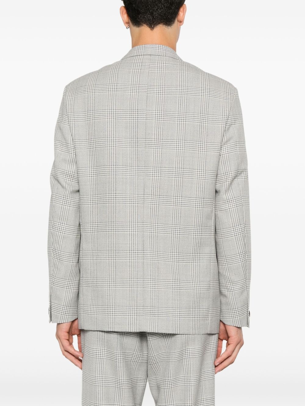 tartan-check blazer - 4