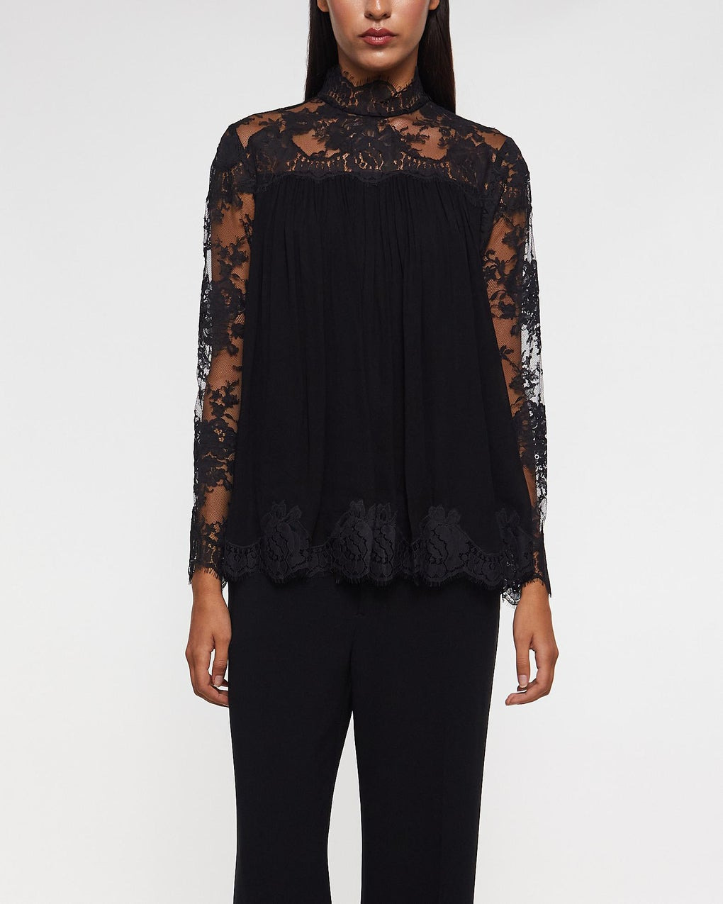 Hypnotic Lace Yoke Top Black - 2