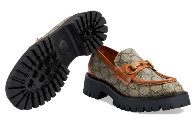 (WMNS) Gucci GG Canvas Platform Loafers Horsebit 'Brown Leather' 723283-FAA0Q-9790 - 6