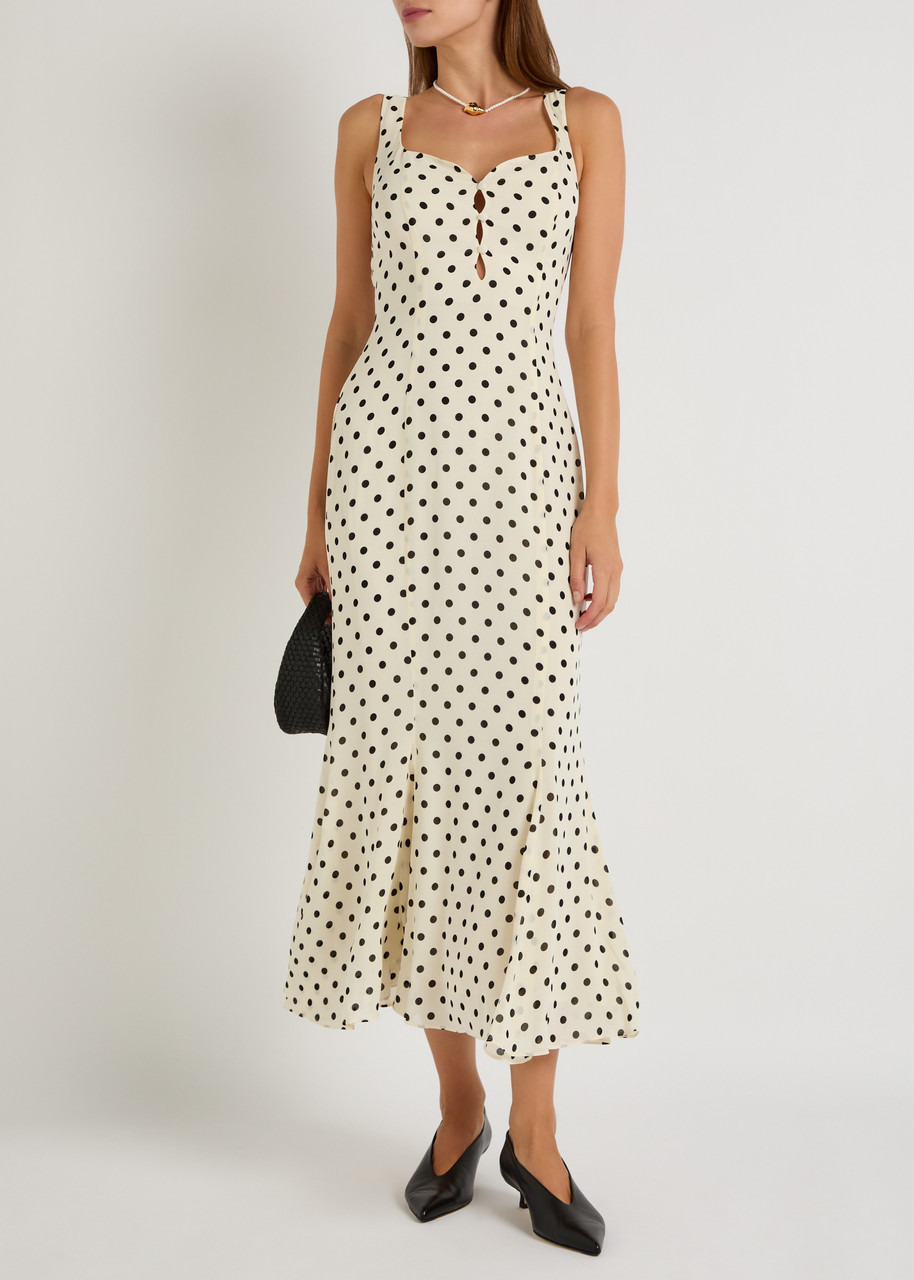 Reformation Laine Polka dot Georgette Maxi Dress - 4