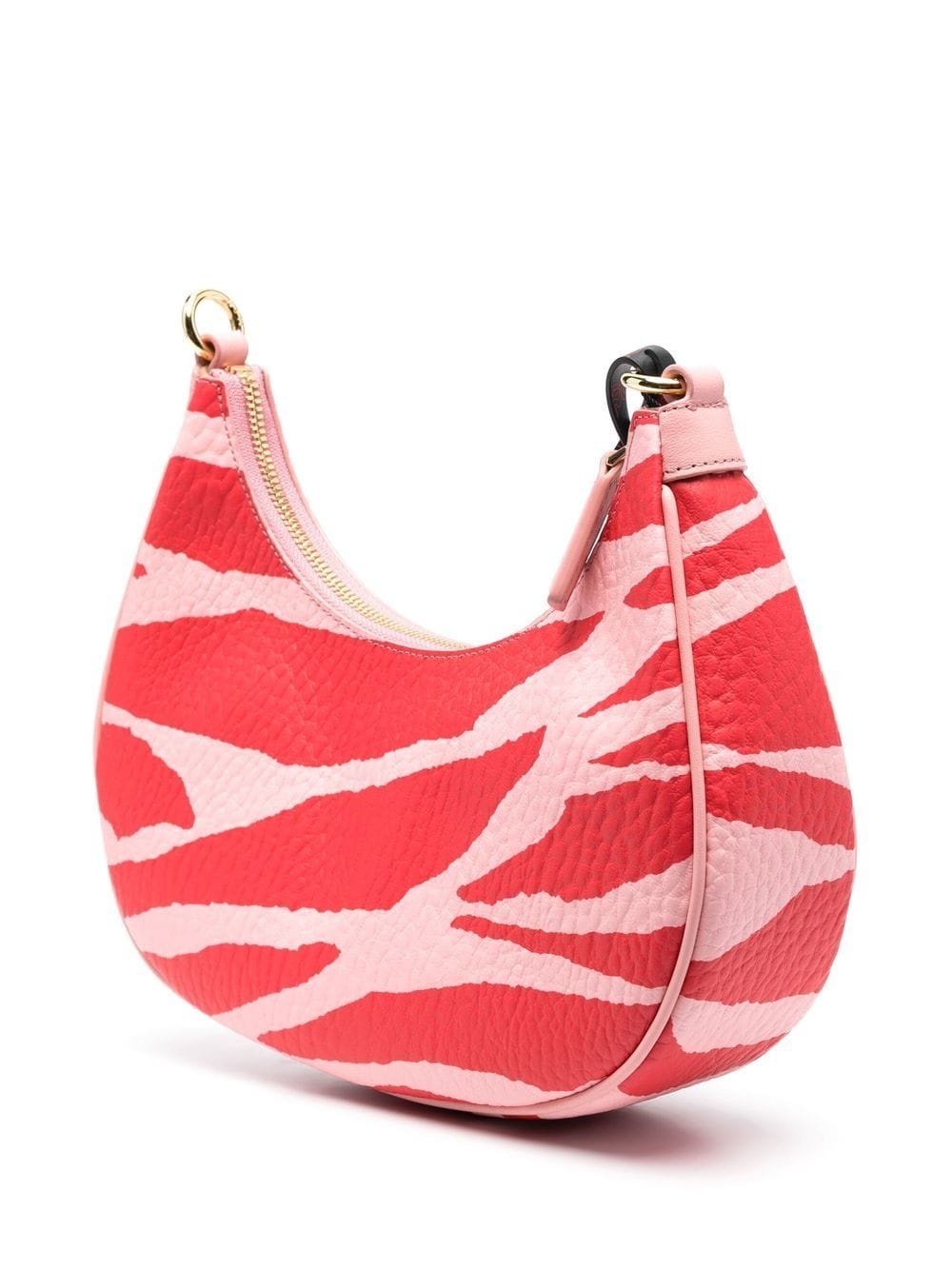 zebra-print leather shoulder bag - 3