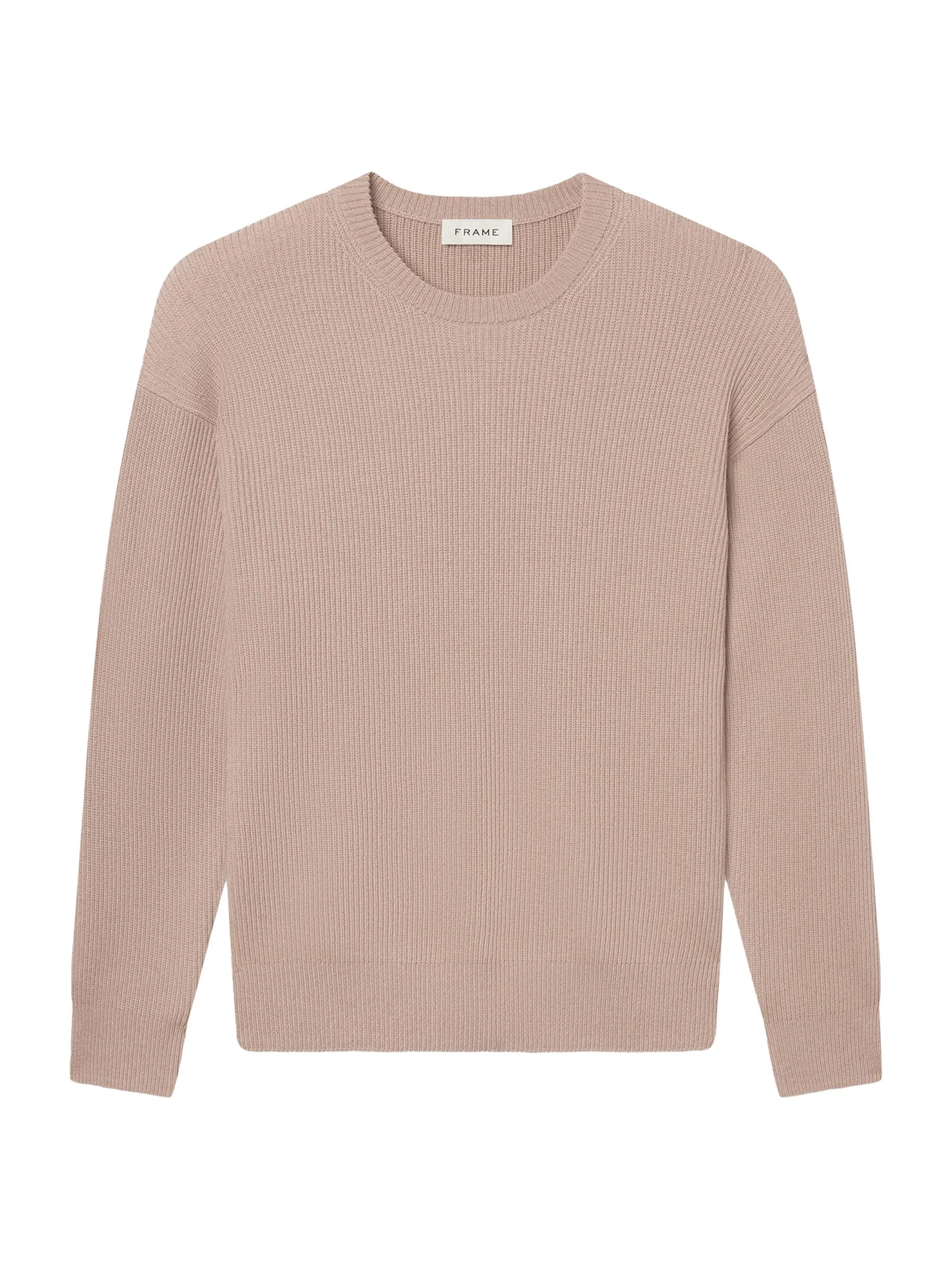 Men's Rib-Knit Wool-Blend Crewneck Sweater - Light Mauve - 1