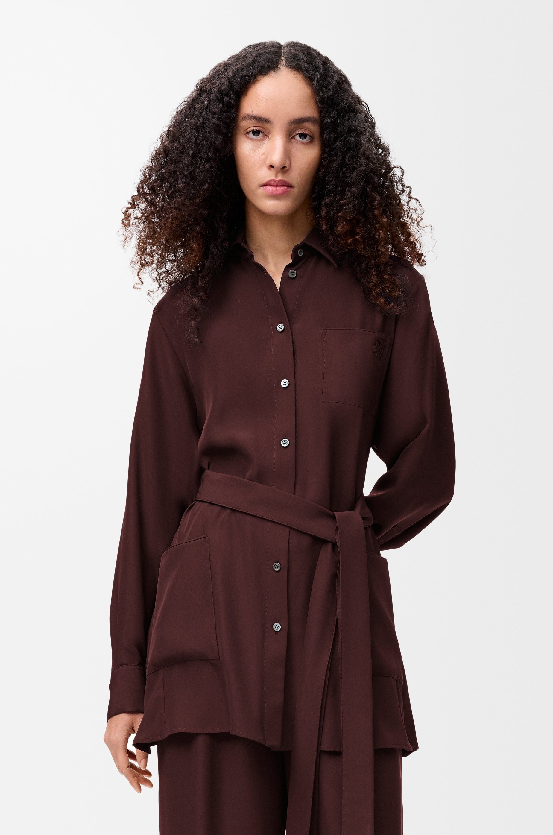 Belted blouse in silk - 3