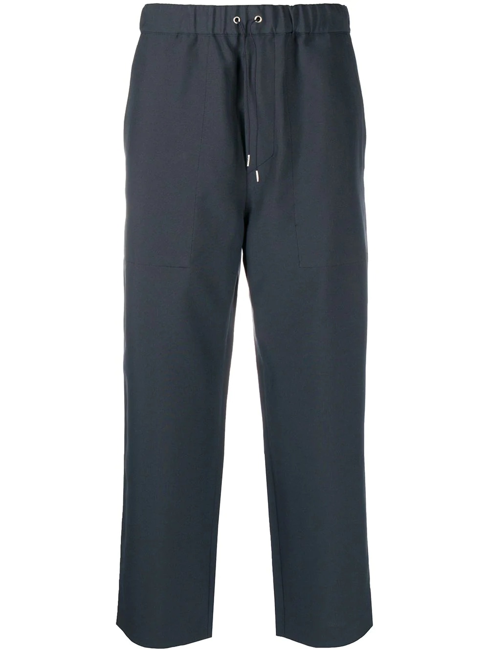 straight-leg drawstring trousers - 1