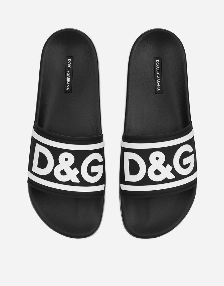 【関税&送料込】Dolce & Gabbana Black Rubber Beachwear Slipp Rubber beachwear sliders in Black for Women | Dolce&Gabbana® US