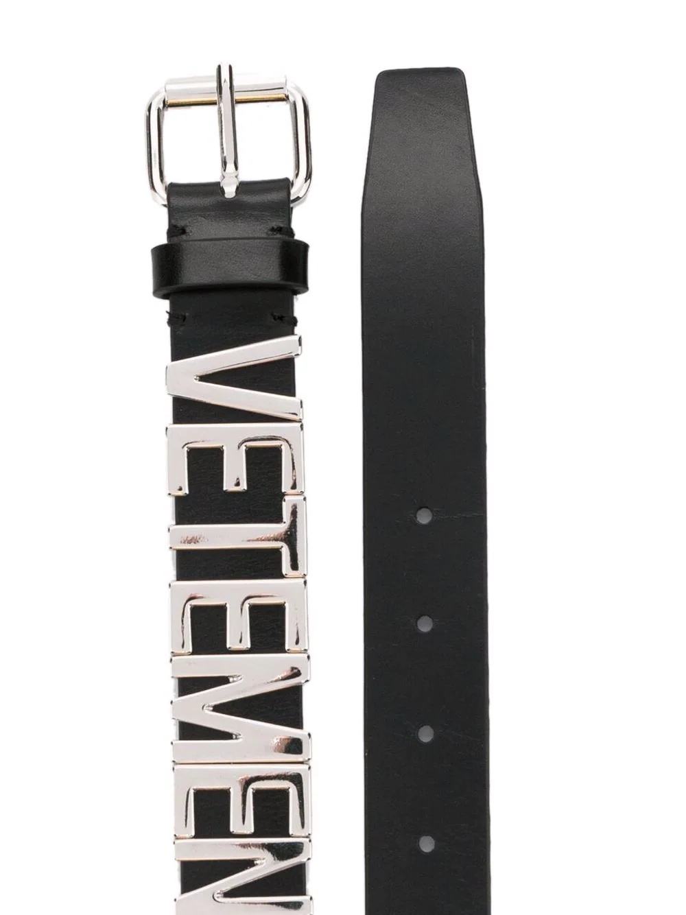 logo-lettering leather belt - 2