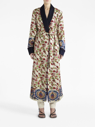 Etro floral-print silk coat outlook