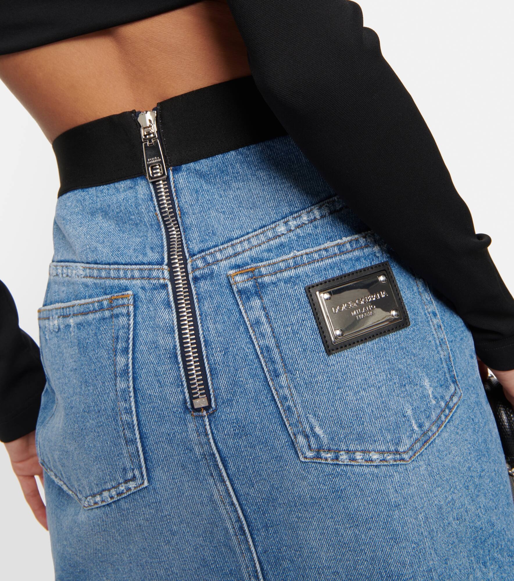 Logo denim miniskirt - 5