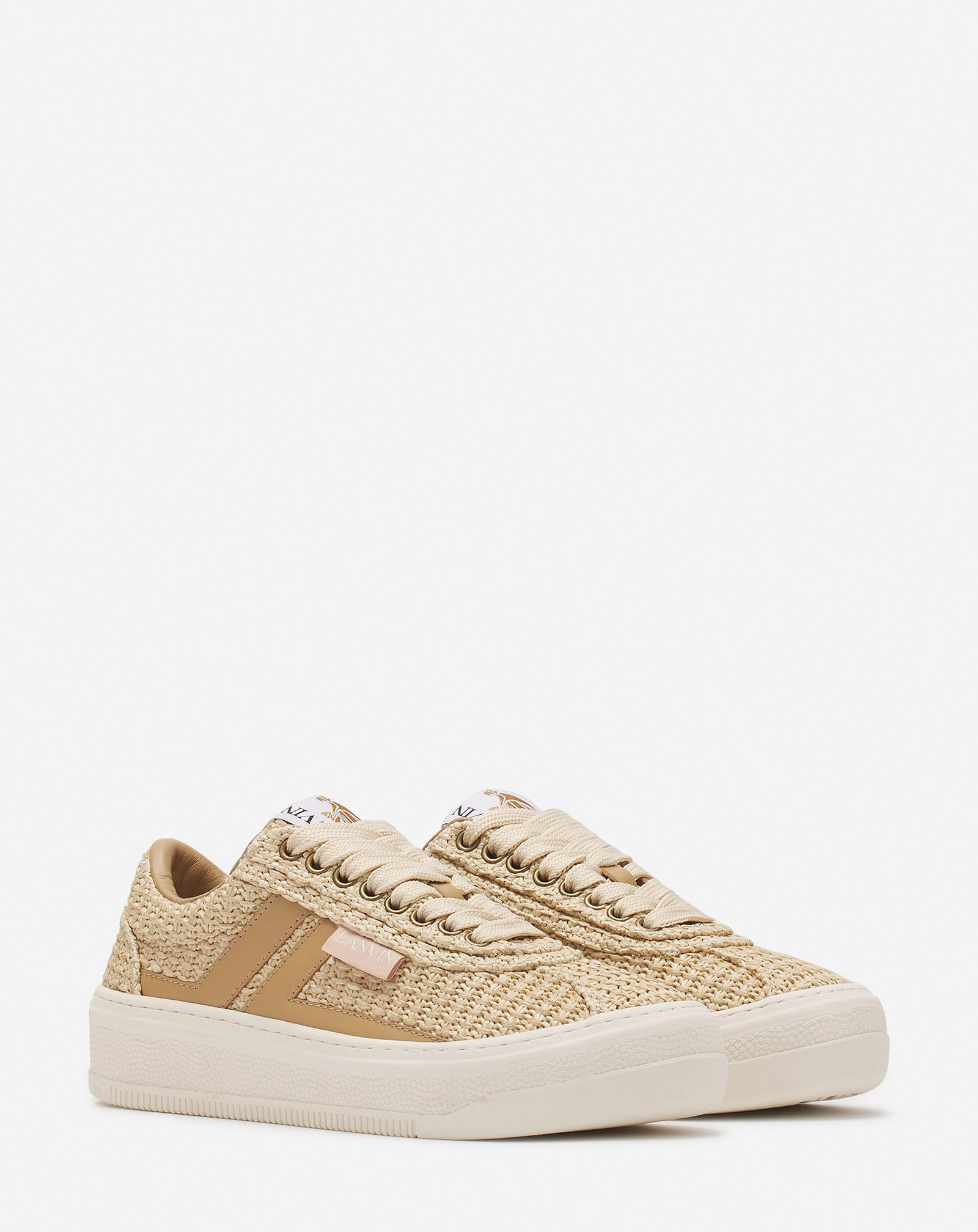 LANVIN CASH RAFFIA SNEAKERS - 2