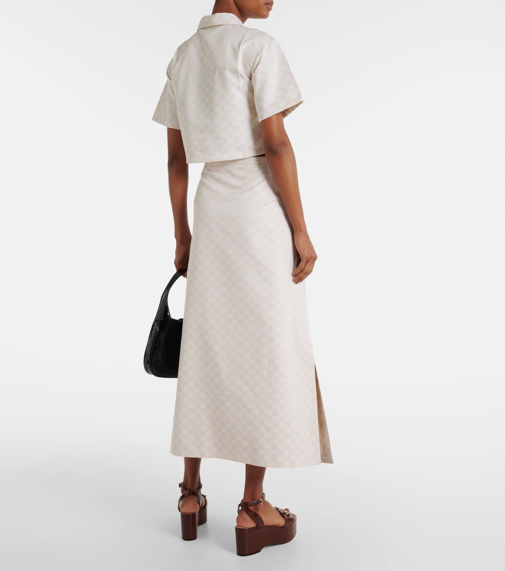 GG gabardine midi skirt - 3