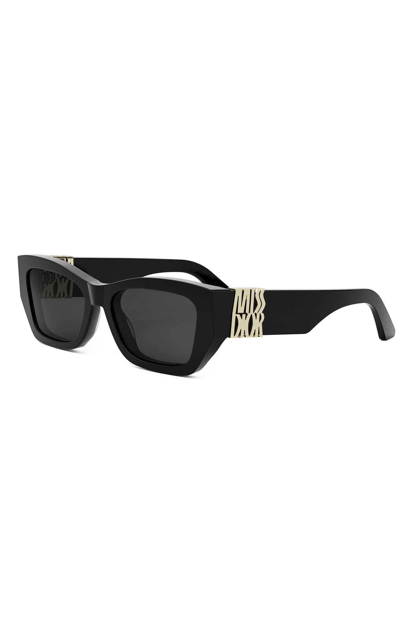 MissDior S1I 55mm Square Sunglasses in Shiny Black /Smoke at Nordstrom - 2