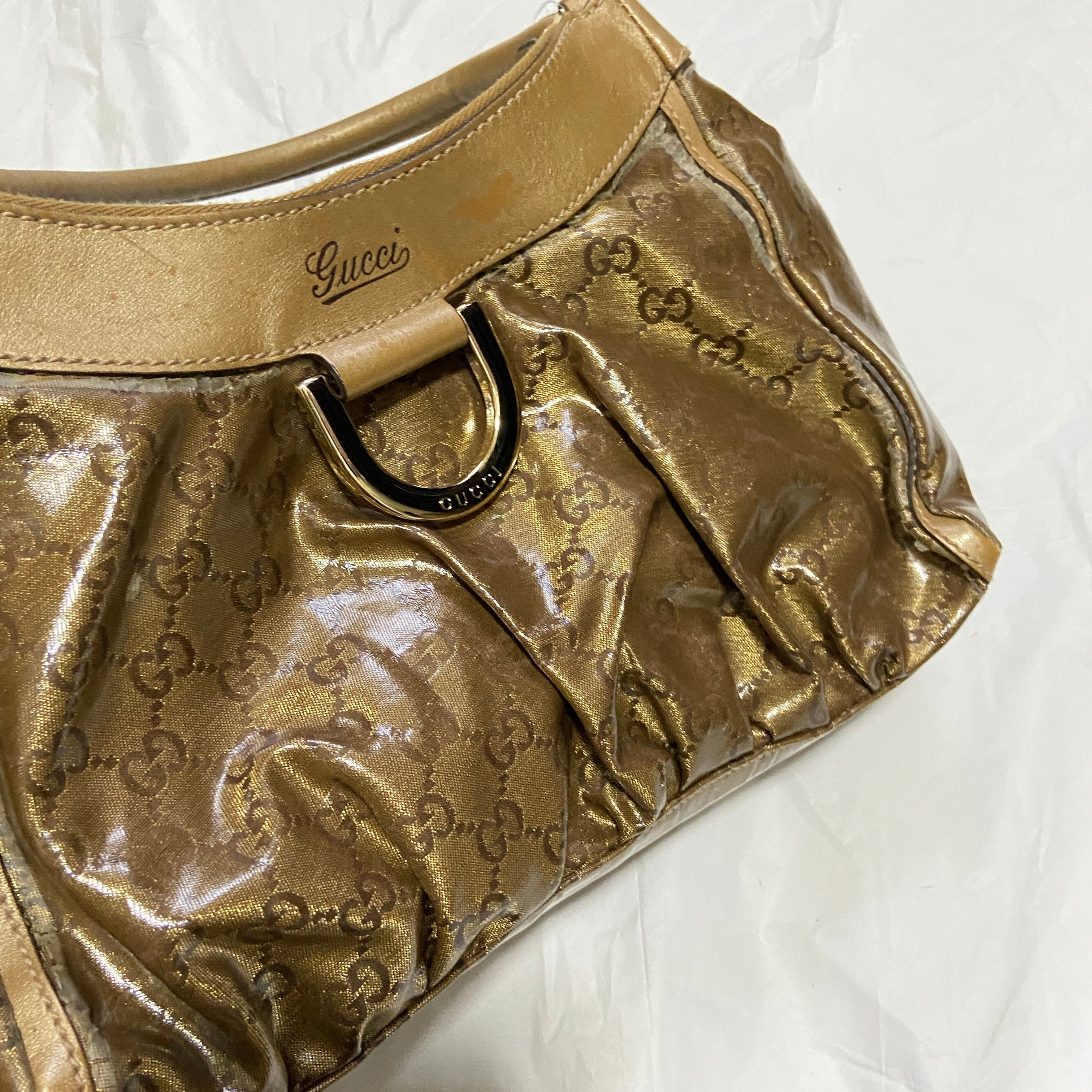 Gucci GG Crystal Abbey D-Ring hobo Shoulder Bag Brown - 3