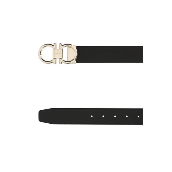 Salvatore Ferragamo Men Black Leather Belt - 2