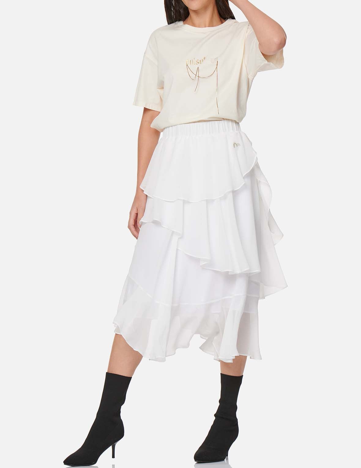 Asymmetric Layered Skirt - 3